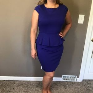 Blue peplum dress